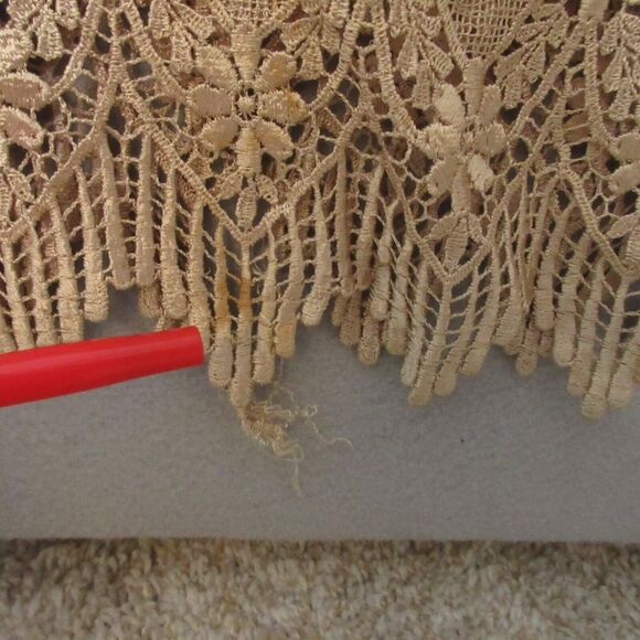 Vintage Sue Wong Maxi Dress Gold Floral Crochet Party Cocktail Mesh USA - Picture 4 of 15